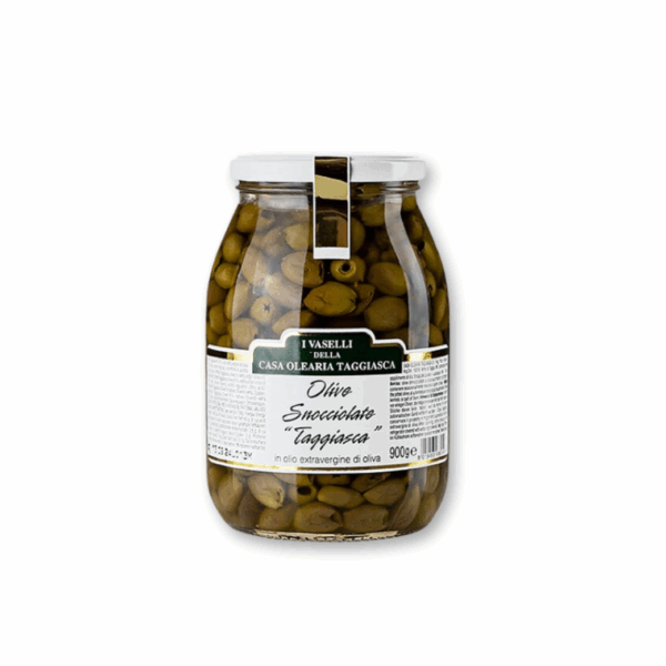 Pitted Taggiasca Black Olives in Extra Virgin Olive Oil 900g | Premium Food Thailand