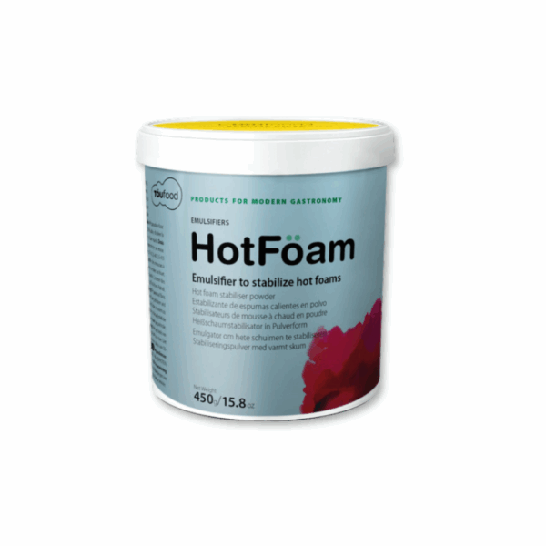 HotFöam – EMULSIFIER TO STABILIZE HOT FOAMS EMULSIFIER TO STABILIZE HOT FOAMS Hot foam stabiliser powder Thickener-emulsifier that stabilises hot whipped and siphon foams.