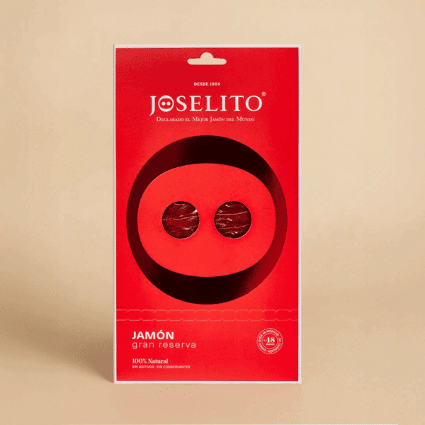 Celebrate a newborn with the Joselito Baby Box. 100% natural Iberian meats and a cute plush toy — the perfect gourmet gift for parents and families. Premium Food Thailand - Joselito Baby Box - blister-jamon-gran-reserva