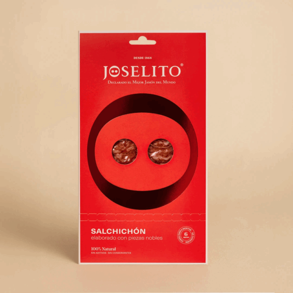 Celebrate a newborn with the Joselito Baby Box. 100% natural Iberian meats and a cute plush toy — the perfect gourmet gift for parents and families. Premium Food Thailand - Joselito Baby Box - blister-salchichon