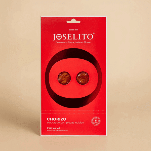 Celebrate a newborn with the Joselito Baby Box. 100% natural Iberian meats and a cute plush toy — the perfect gourmet gift for parents and families. Premium Food Thailand - Joselito Baby Box - blister-chorizo
