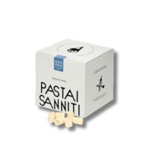 Pasta Sanniti Mezza Maniche Rigate made in Italy. Ridged tubular pasta with excellent sauce retention.