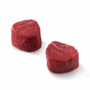 Australian Black Angus MBS 6/7 Butt Tenderloin Stir Fry Steak, premium marbled beef medallions with rich flavour and tender texture, perfect for pan-searing or grilling at home, 300g pack.